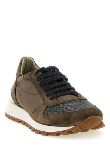 Bicolor Calfskin Athletic Sneakers