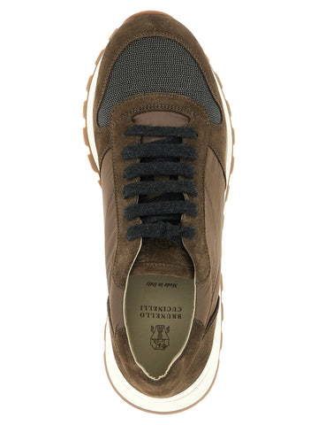 Bicolor Calfskin Athletic Sneakers