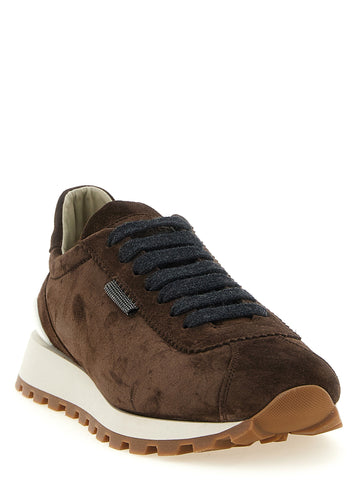 Brown Calfskin Athletic Sneakers