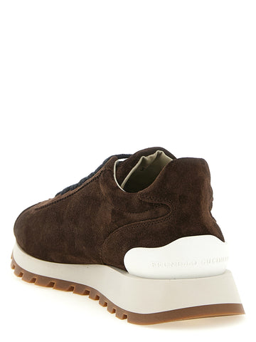 Brown Calfskin Athletic Sneakers