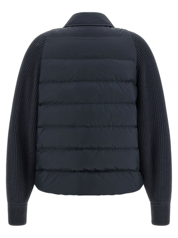 Blue Polyester Full-Length Jacket
