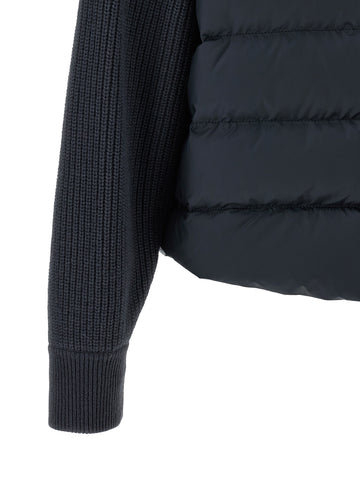 Blue Polyester Full-Length Jacket