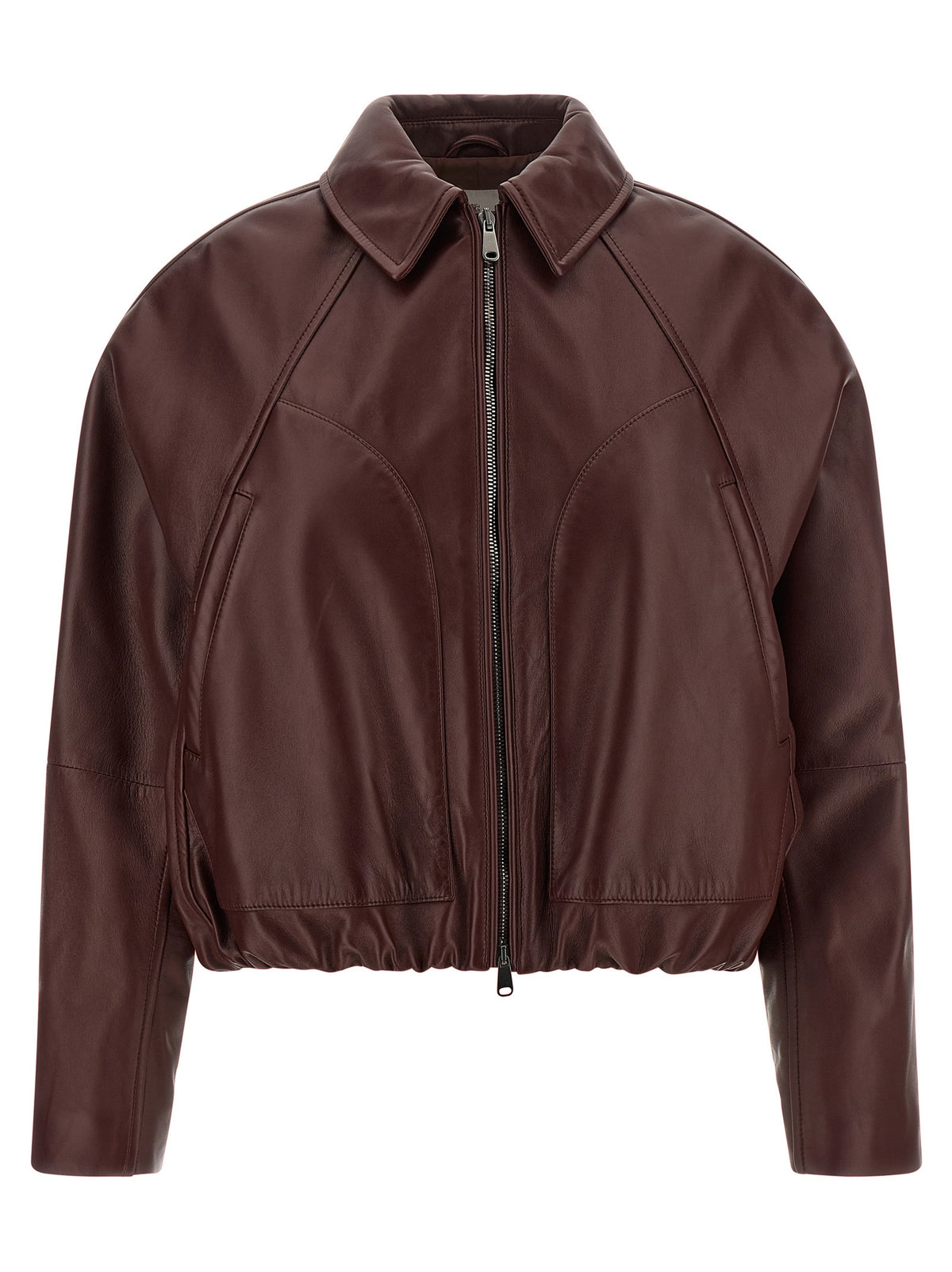 Bordeaux Calfskin Leather Jacket