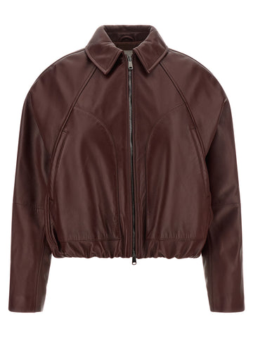 Bordeaux Calfskin Leather Jacket
