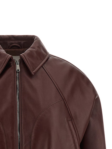 Bordeaux Calfskin Leather Jacket