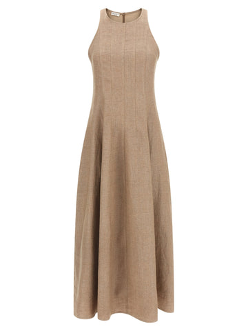 Beige Linen Long Dress