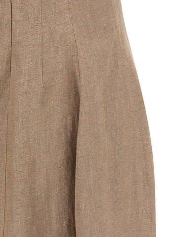 Beige Linen Long Dress