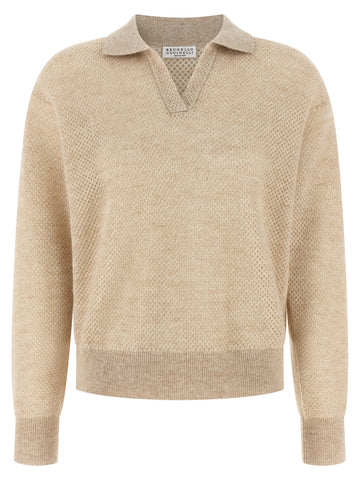 Gold Wool Polo Shirt