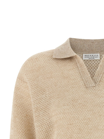 Gold Wool Polo Shirt
