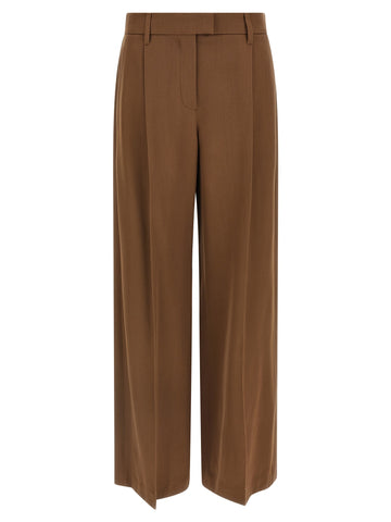 Brown Virgin Wool Casual Pants