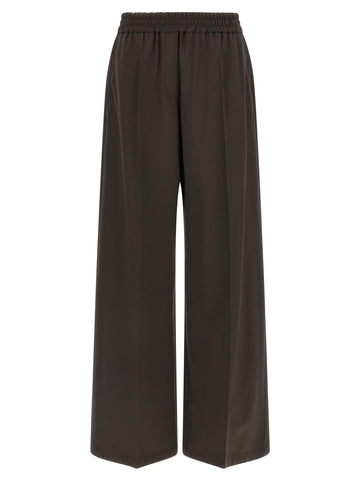 Brown Virgin Wool Casual Pants