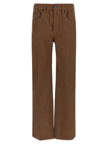 Brown Cotton Jeans Denim