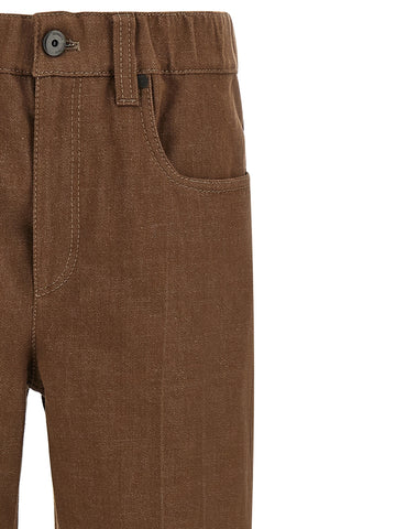 Brown Cotton Jeans Denim