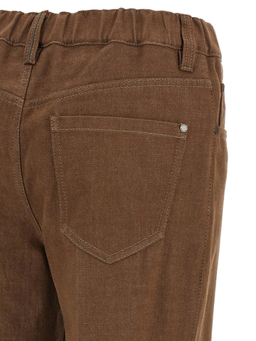 Brown Cotton Jeans Denim