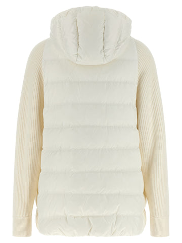 White Polyester Full-Length Jacket