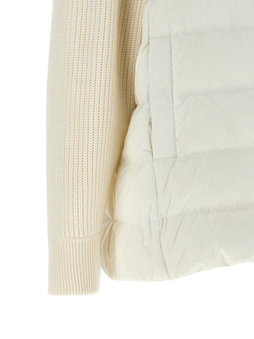 White Polyester Full-Length Jacket