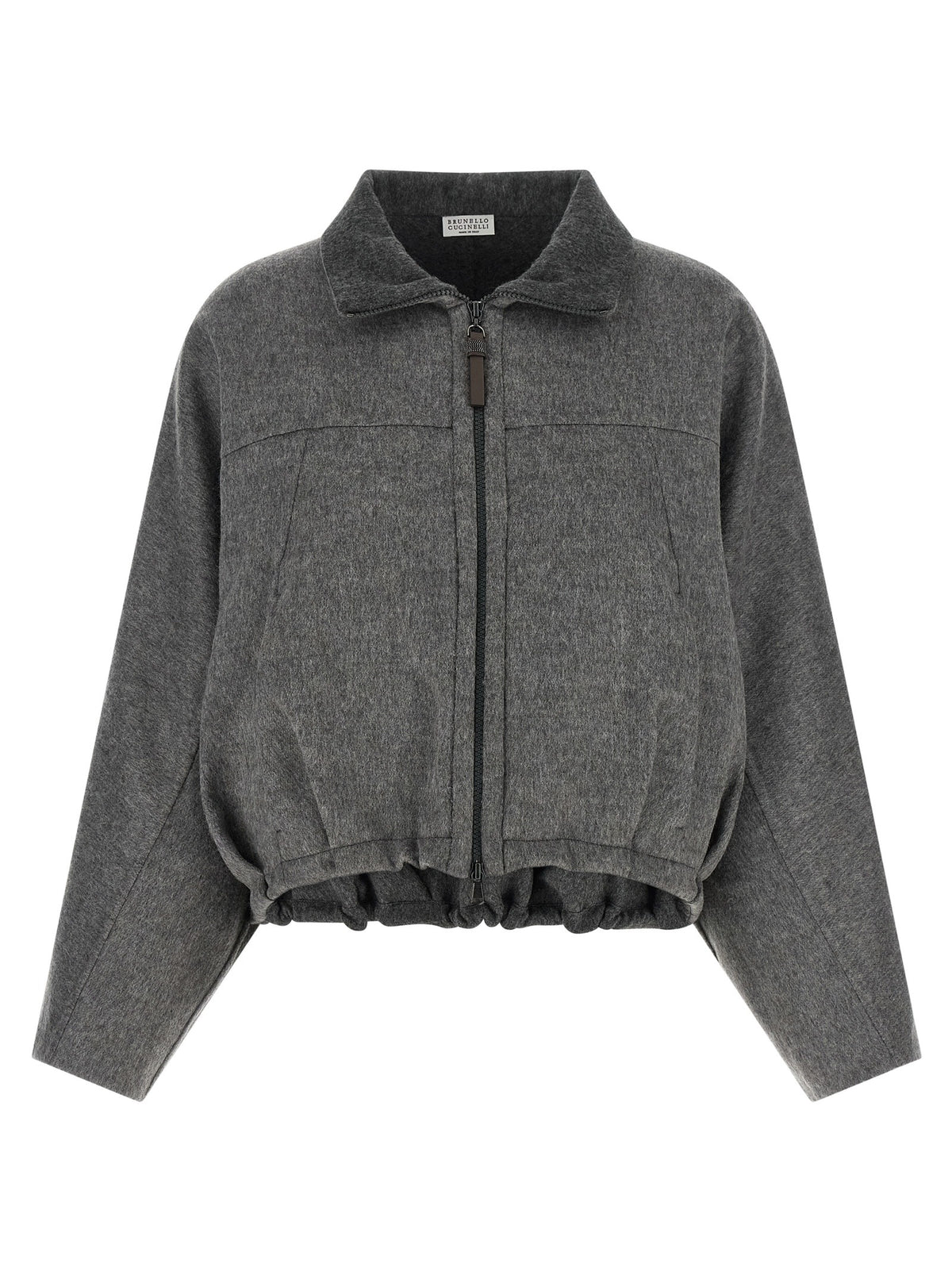 Gray Virgin Wool Full-Length Jacket