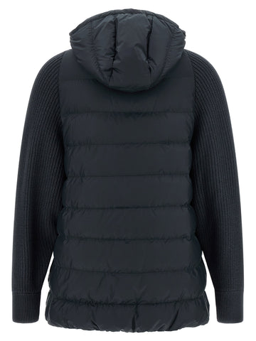 Blue Polyester Full-Length Jacket