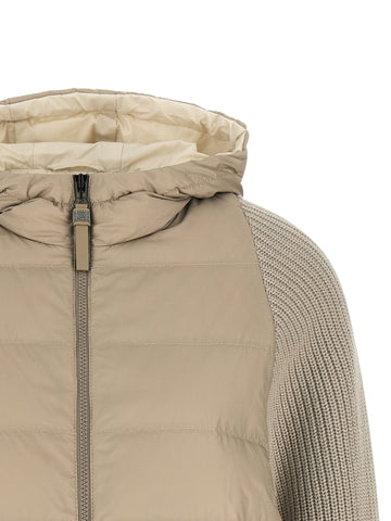 Beige Polyester Full-Length Jacket