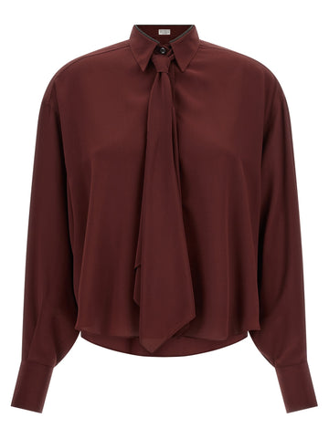 Bordeaux Silk Blouse