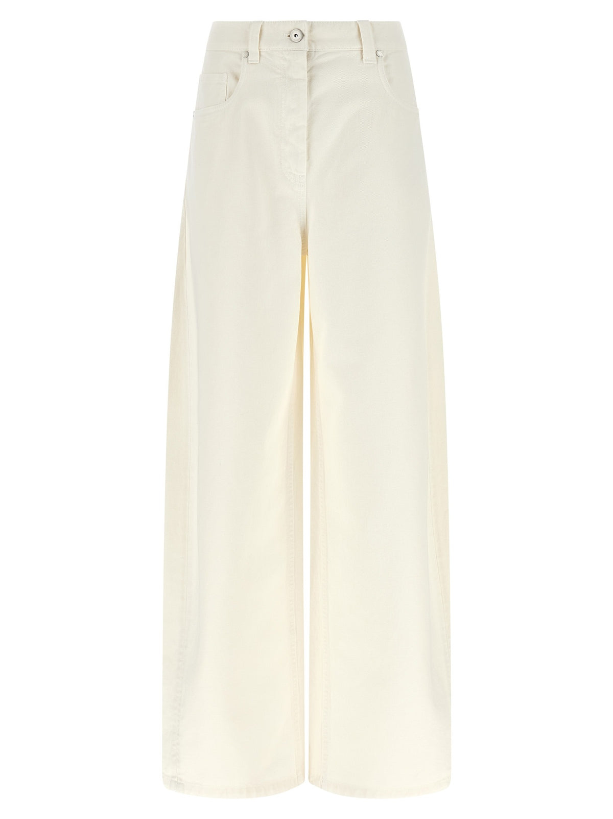 White Cotton Relaxed Fit Jeans