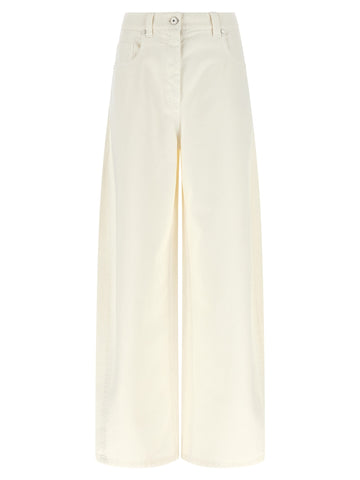 White Cotton Relaxed Fit Jeans