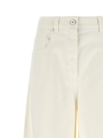 White Cotton Relaxed Fit Jeans
