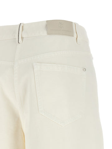 White Cotton Relaxed Fit Jeans