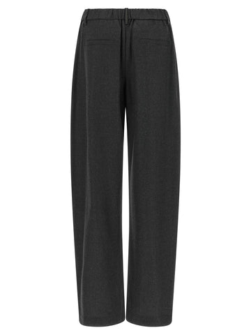 Gray Virgin Wool Casual Pants
