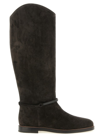 Black Calfskin Over The Knee