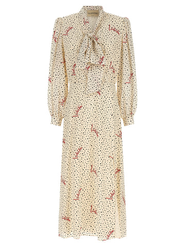 Multicolor Silk Midi Dress