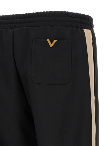 Black Polyester Athletic Pants