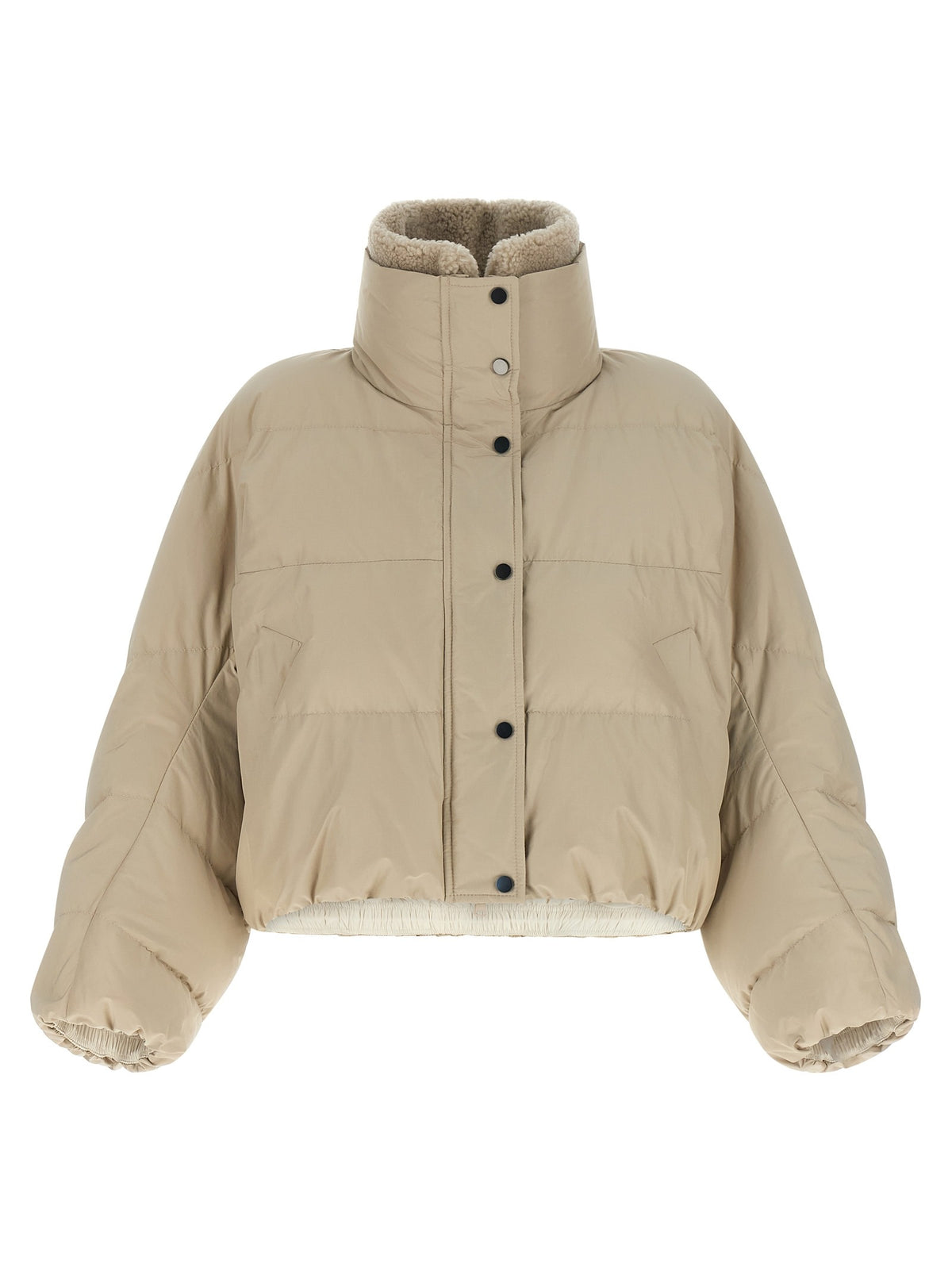 Beige Cotton Full-Length Jacket
