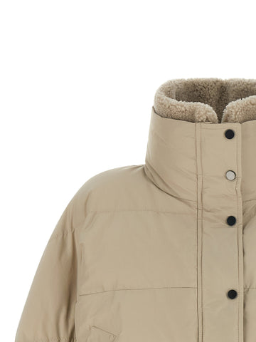 Beige Cotton Full-Length Jacket