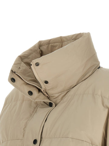Beige Cotton Full-Length Jacket