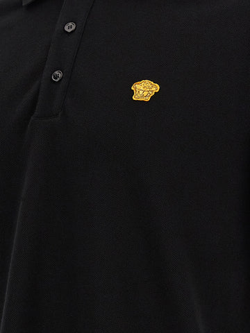 Black Cotton Polo Shirt