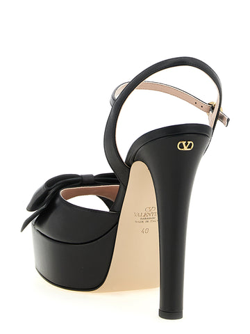 Black Calfskin Stiletto Heel Sandals