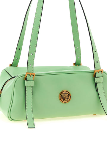 Bicolor Lamb Leather Shoulder Bag