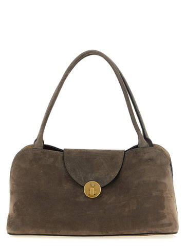 Brown Calfskin Shoulder Bag