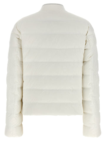 White Polyester Full-Length Jacket