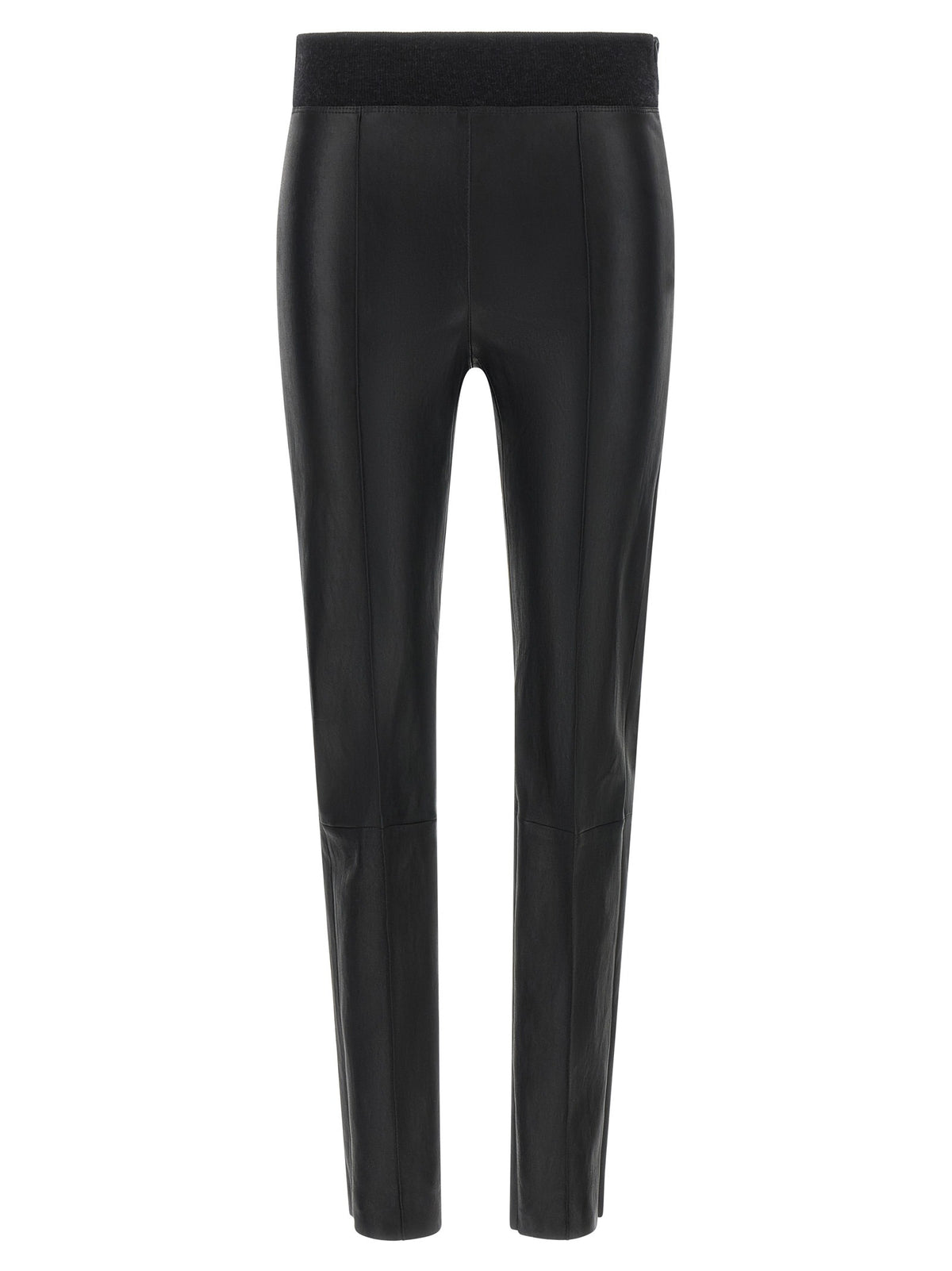 Black Lamb Leather Leggings