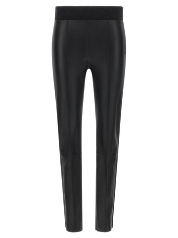 Black Lamb Leather Leggings