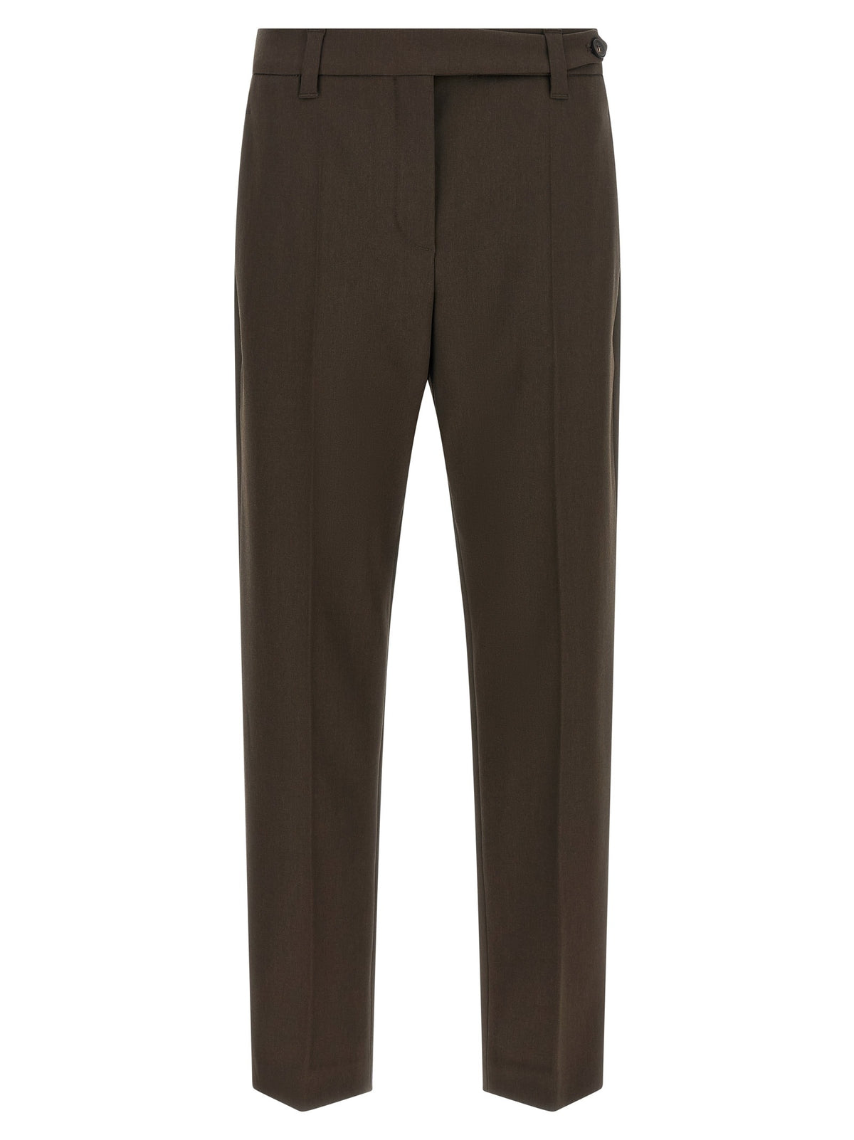Brown Virgin Wool Dress Pants