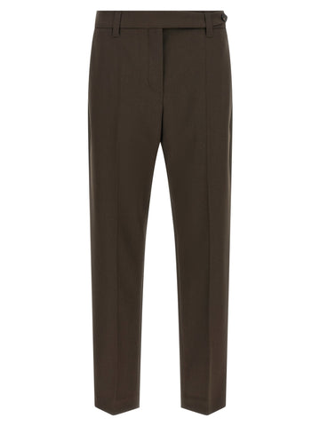 Brown Virgin Wool Dress Pants