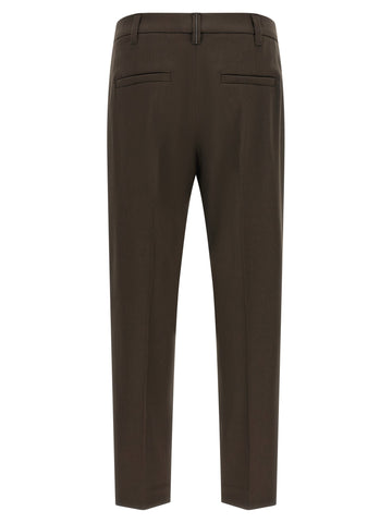 Brown Virgin Wool Dress Pants