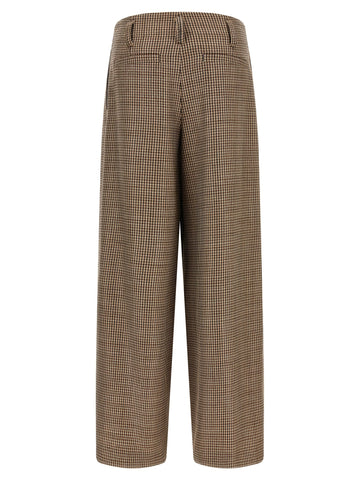 Brown Virgin Wool Flared Pants