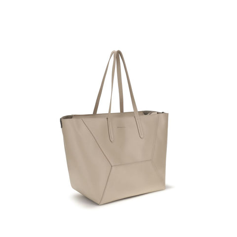 Beige Calf Leather Bos Taurus Shoulder Bag