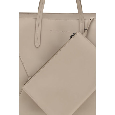 Beige Calf Leather Bos Taurus Shoulder Bag