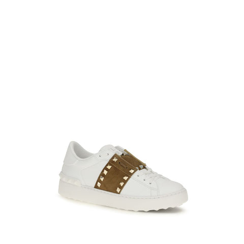 White Calf Leather Bos Taurus Sneakers
