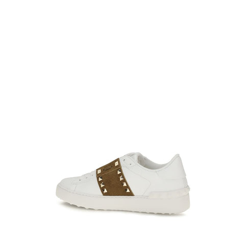 White Calf Leather Bos Taurus Sneakers